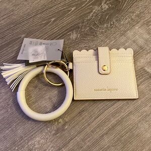 Nanette Lepore cream wallet with handle